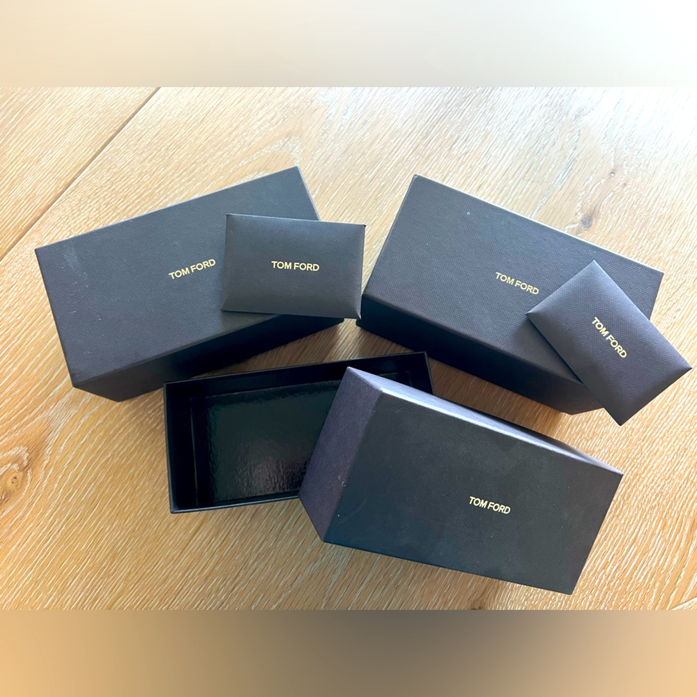 3 Authentic Tom Ford sunglasses boxes with (2) authenticity cards